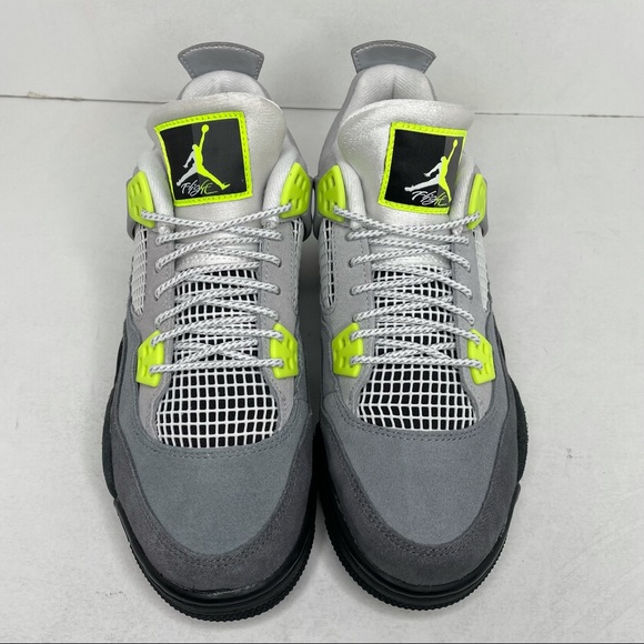 Nike Air Jordan 4 Retro SE GS “Neon 95” NEW 2020 - Picture 2 of 4